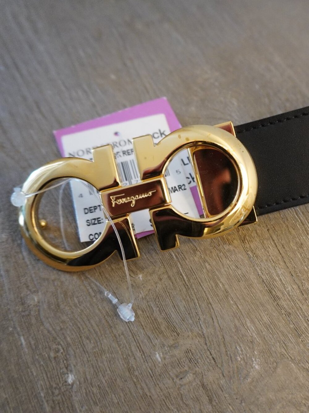Ferragamo Gancini Reversible Leather Belt New Flaws Size 34 - Picture 5 of 7